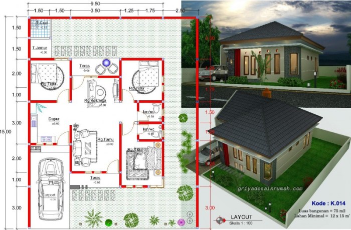 Desain interior rumah type75