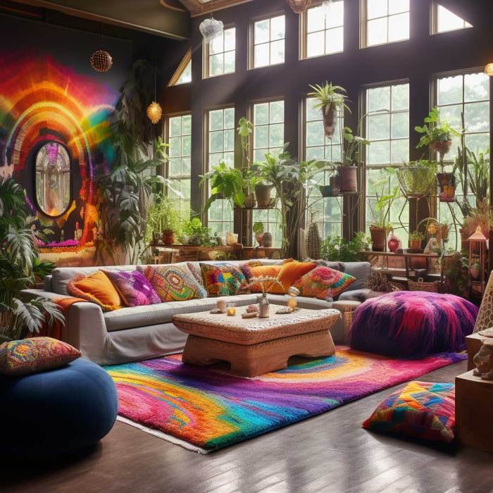 Boho wohnzimmer bunt